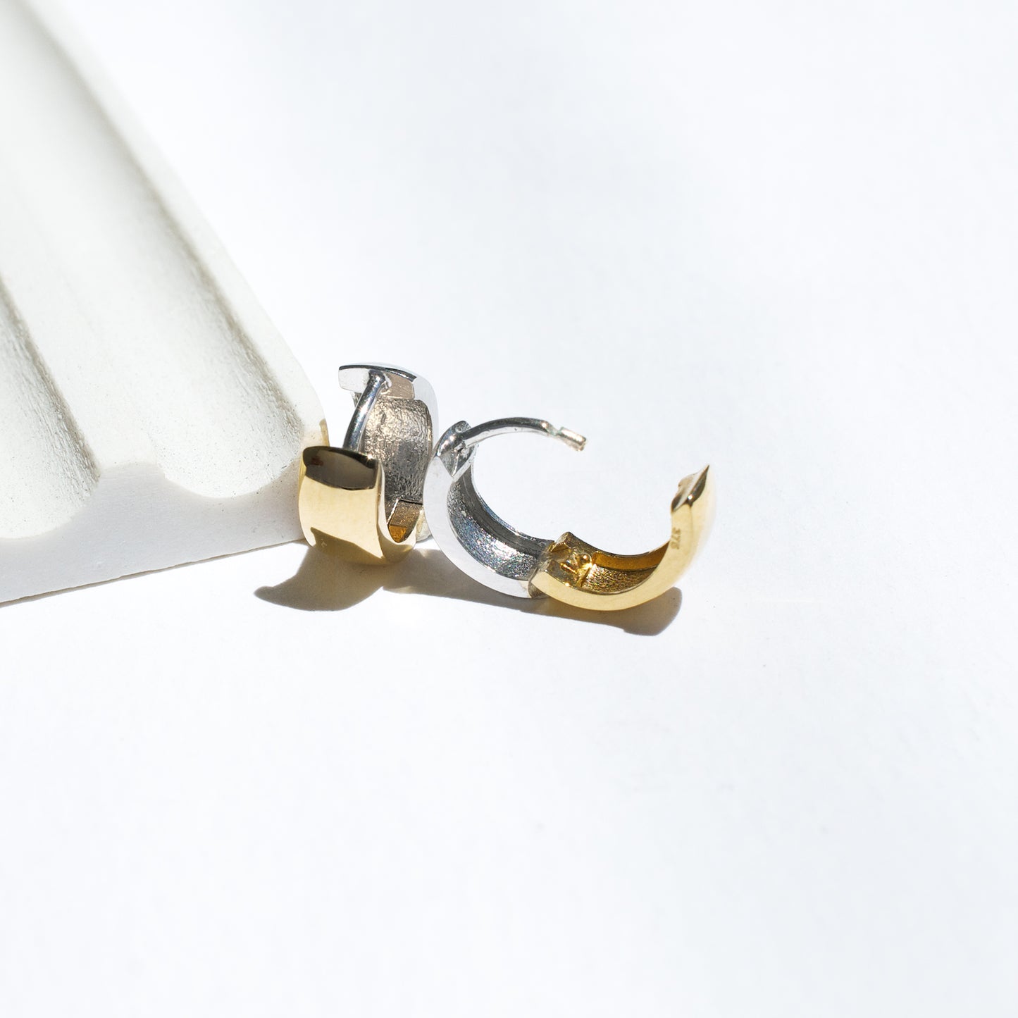 Two-Tone Gold Huggies | SMITH Jewellery