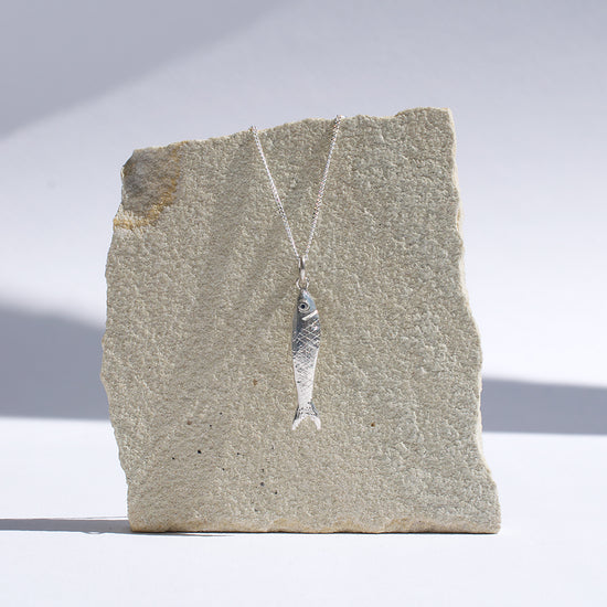 Silver Sardine Charm